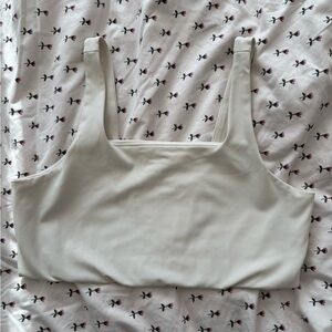 Girlfriend Collective Tommy Cropped Bra White XL